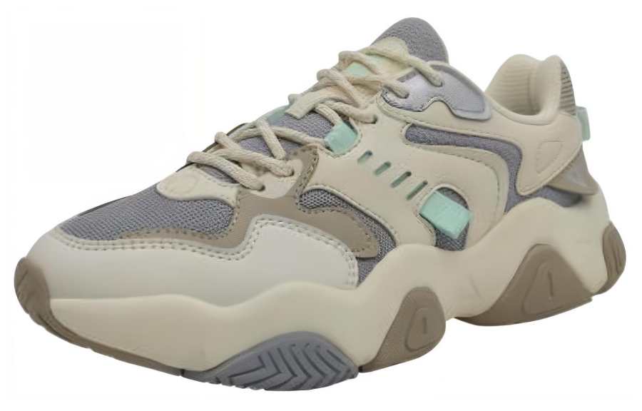 PEAK Slip Resistant Abrasion Resistant Low top Casual Shoes Unisex Gray Beige