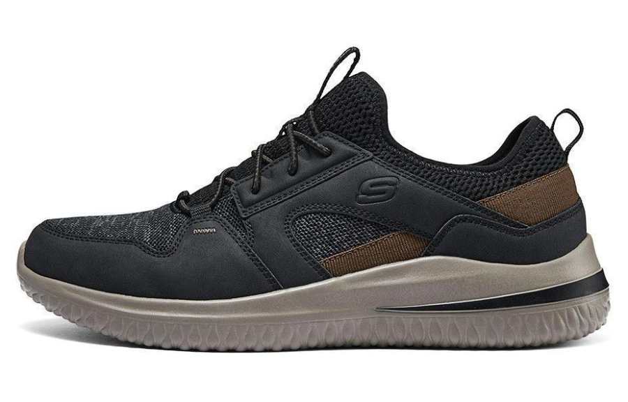 Skechers Delson 3.0 Versatile Cushioning Abrasion Resistant Low top Casual Shoes Men's Black Gray