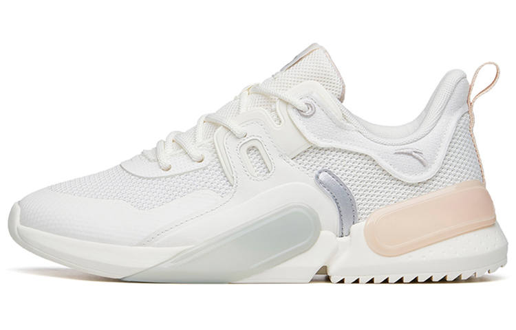 ANTA Rubik's Cube Casual Shoes Women's Low Top Ivory White/Shade 1 Gray/Dust Brown