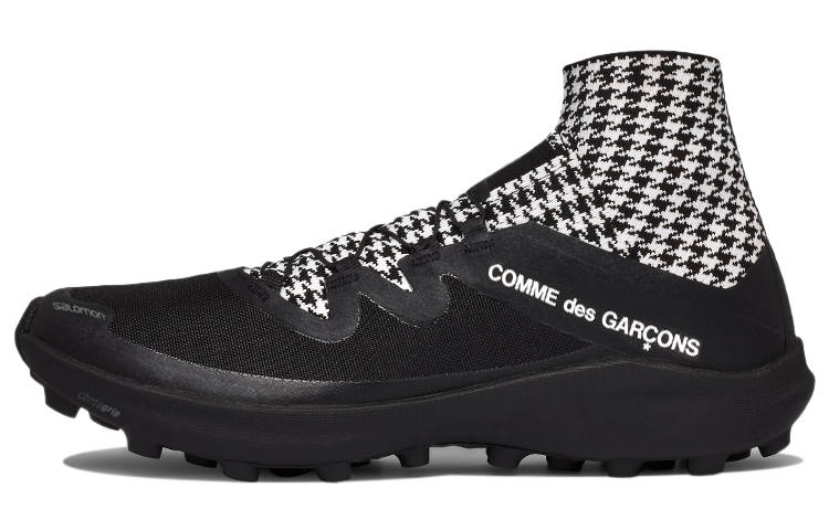 SALOMON x Comme Des Garçons PU, Textile, Synthetic Leather Slip Resistant, Abrasion Resistant, Lightweight Mid top