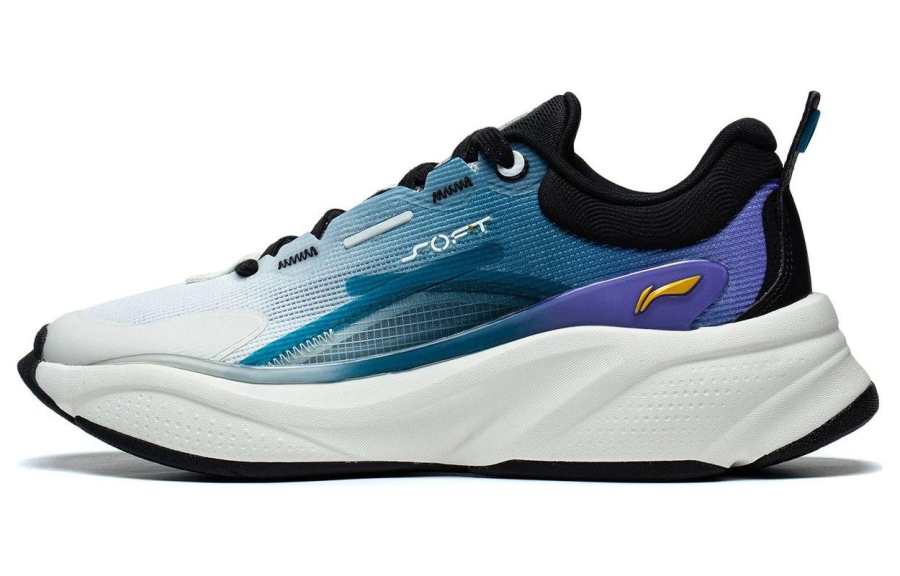 Li-Ning Li Ning Soft Textile, Synthetic Leather Slip Resistant Low top Casual Shoes Men's White Green Black