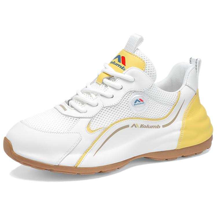 Kolumb Slip Resistant And Breathable Low top Casual Shoes Women's White Yellow