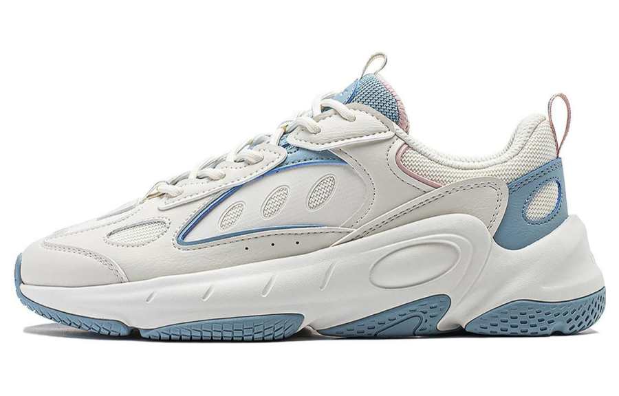 Li-Ning Li Ning Wing Style Slip Resistant Abrasion Resistant Low top Casual Shoes Women's White Blue