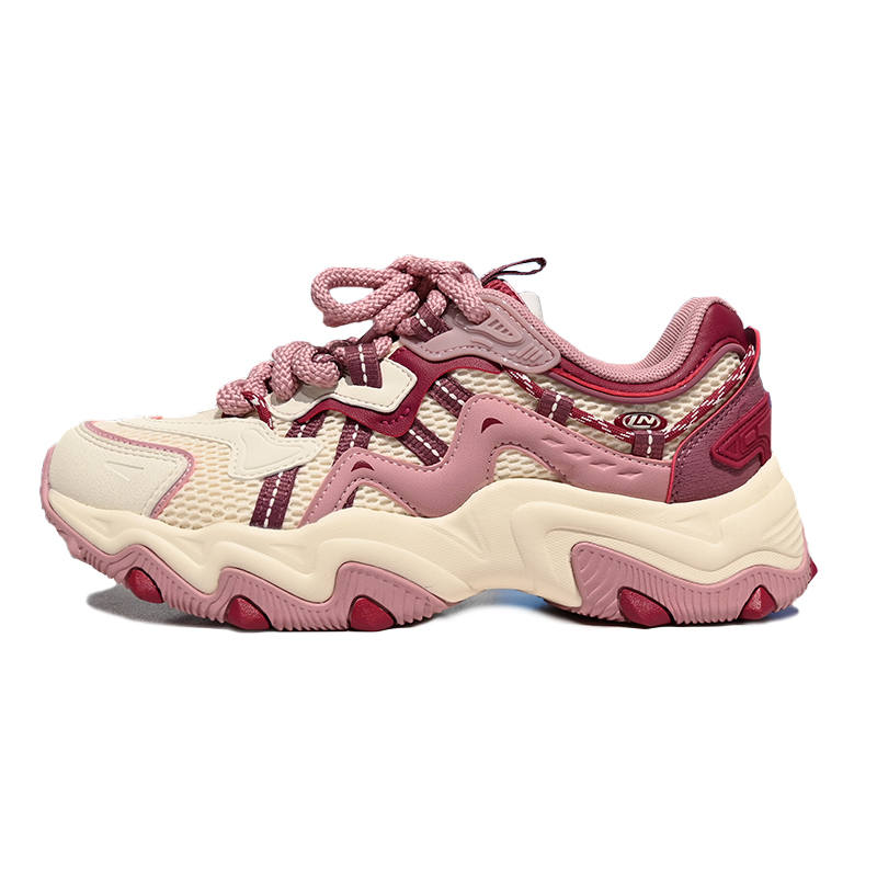 Li-Ning Li Ning Cat Paw Lite 2 Abrasion Resistant Breathable Low top Casual Shoes Women's Beige Pink