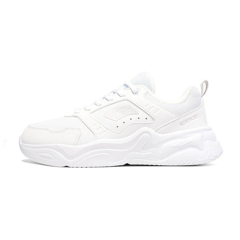 Erke Fleece Lined Comfortable Slip Resistant Abrasion Resistant Low top Casual Shoes Women's White