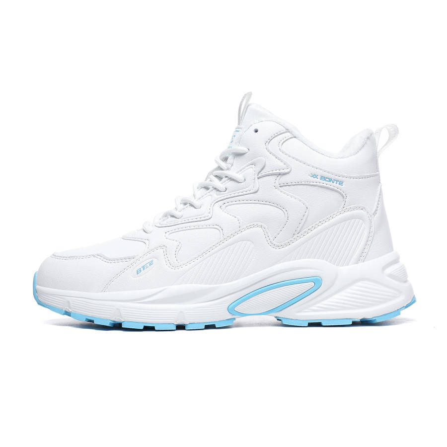 BTE Cushioning Slip Resistant Thermal High top Casual Shoes Unisex Waterfall White