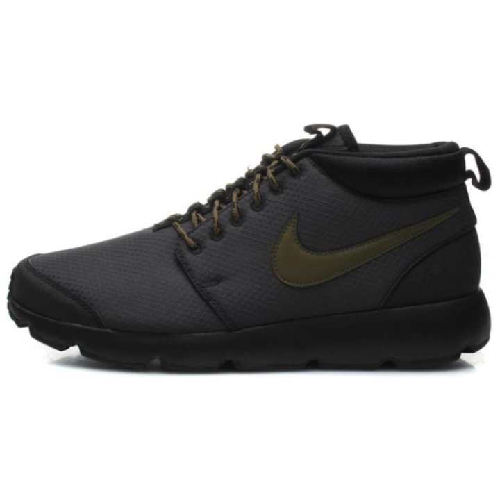 Nike Nike Roshe Run Slip Resistant Abrasion Resistant Mid top Casual Shoes Men's Black