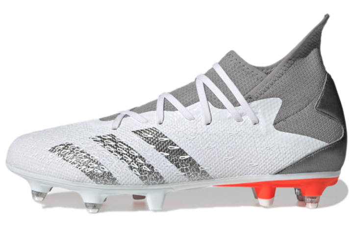 Adidas Adidas Predator Freak.3 Soft Ground Boots Slip Resistant And Abrasion Resistant Coverage Soccer Shoes Men's White Gray