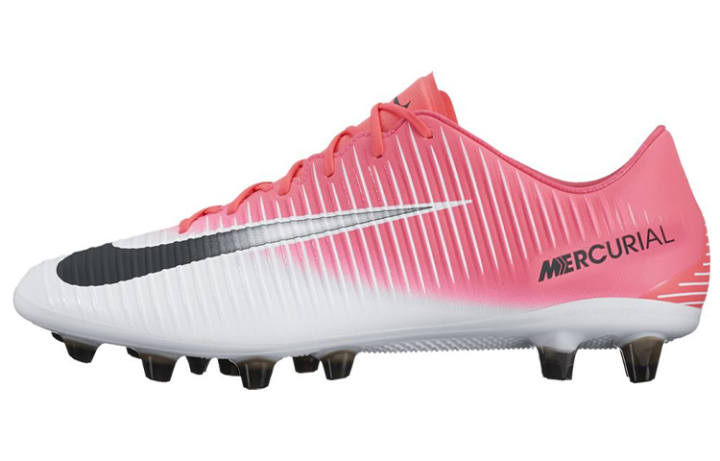 Nike Nike Mercurial AG Artificial Ground Cushioning Slip Resistant Abrasion Resistant Soccer Shoes Men's Pink White