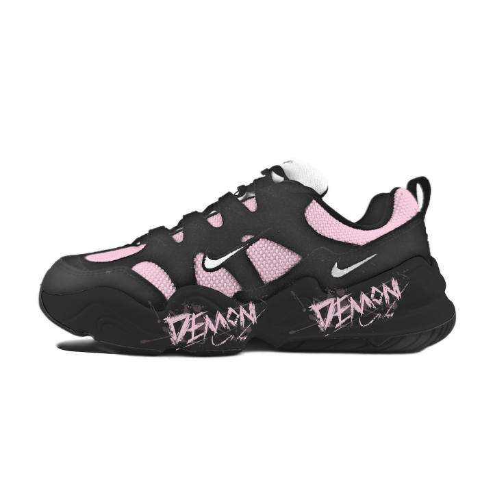 Nike Nike Tech Hera Purple Ink Graffiti Cushioning Abrasion Resistant Lightweight Low top Casual Shoes Unisex Black