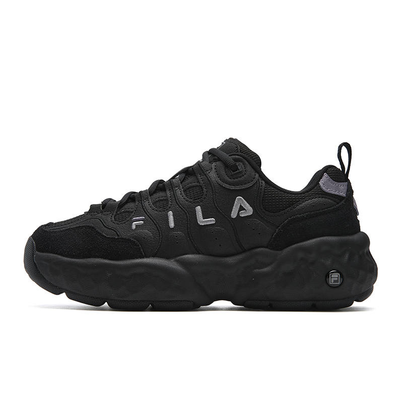 FILA MUFFIN Cushioning Abrasion Resistant Breathable Lightweight Low top Casual Shoes Women's Black