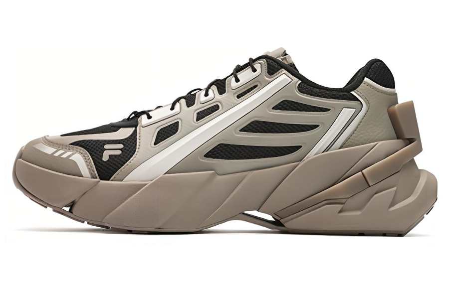 FILA FUSION TI 22 Textile, Synthetic Leather Cushioning, Wear Resistant Low top Casual Shoes Men's Brown Black