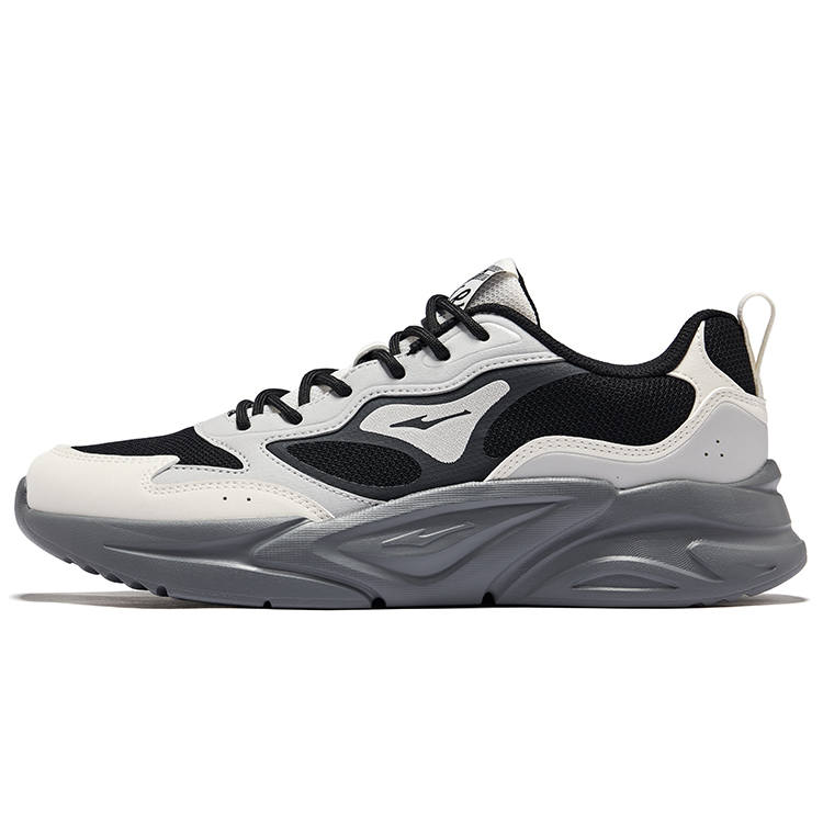 Erke Cushioning Slip Resistant Abrasion Resistant Low top Casual Shoes Men's White Gray Black