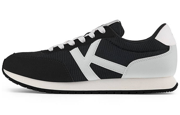 Kappa Textile, Synthetic Leather Cushioning Low top Casual Shoes Unisex Black