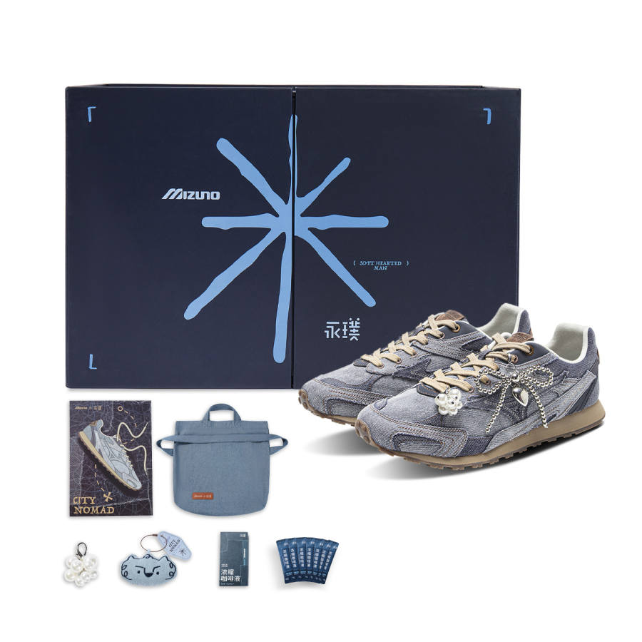 Mizuno Yongpu x Mizuno LG 60S Low top Casual Shoes Unisex Denim Blue