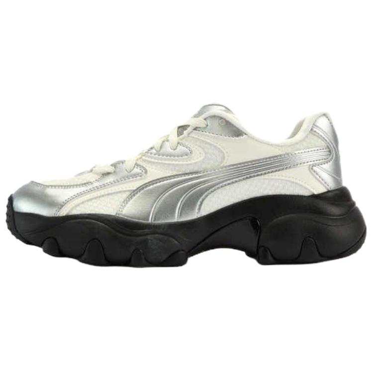 PUMA Pulsar Abrasion Resistant Abrasion Resistant Low top Casual Shoes Women's White Silver