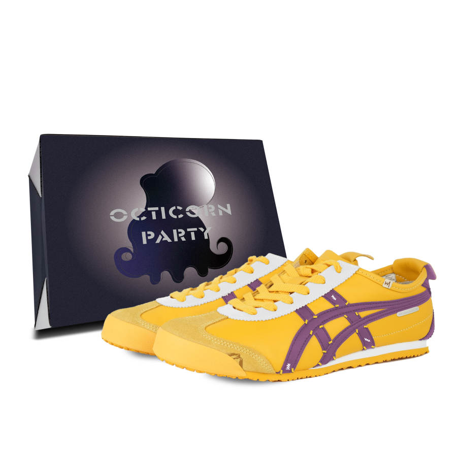 Onitsuka Tiger MEXICO 66 Octopus Party Abrasion Resistant Low top Casual Shoes Unisex Yellow Purple