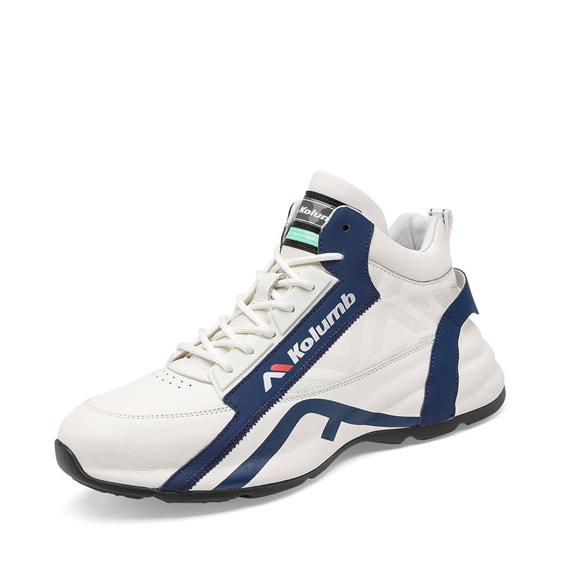 Kolumb Abrasion Resistant Moisture Wicking Balance Mid top Casual Shoes Men's White Blue