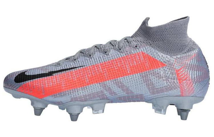 Nike Nike Mercurial Superfly 7 SG Soft Ground Cushioning Slip Resistant Abrasion Resistant Soccer Shoes Men's Gray Pink