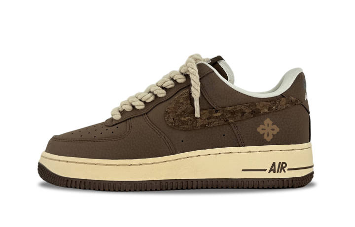 Nike Nike Air Force 1 Orchid Coverage Abrasion Resistant Coverage Abrasion Resistant Low top Skateboard Shoes Unisex Brown