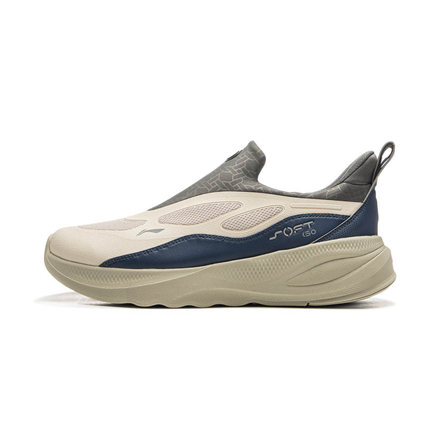 Li-Ning LiNing SOFT GO 2 WNTR Cushioning Slip Resistant Abrasion Resistant Support Rebound Low top Casual Shoes Men's Gray Blue