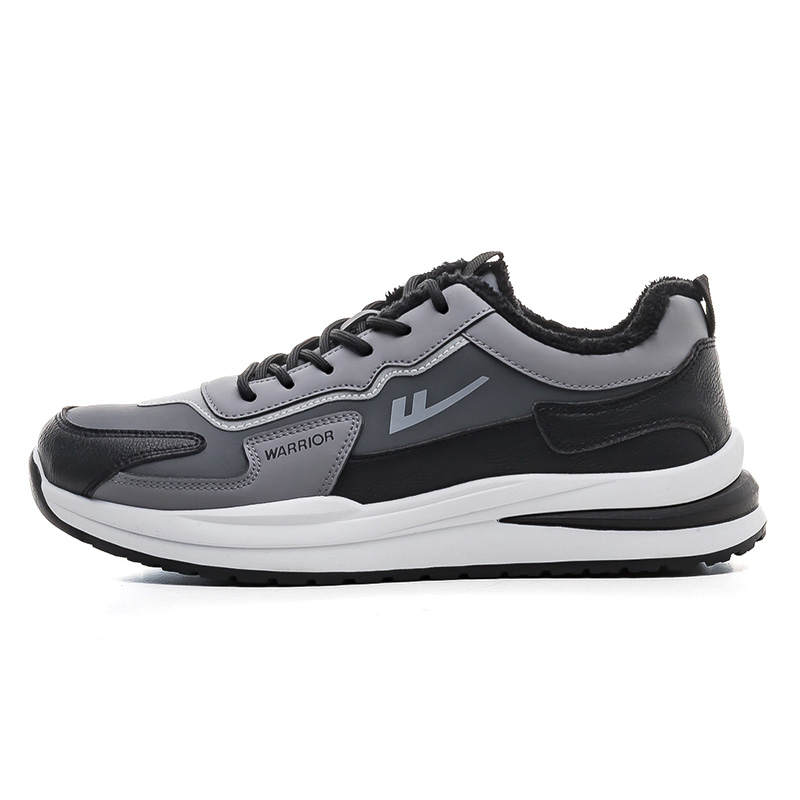 Warrior Fleece Lined Fashion Trendy Shoes, Versatile Cushioning Abrasion Resistant Thermal Low top Casual Shoes Men's