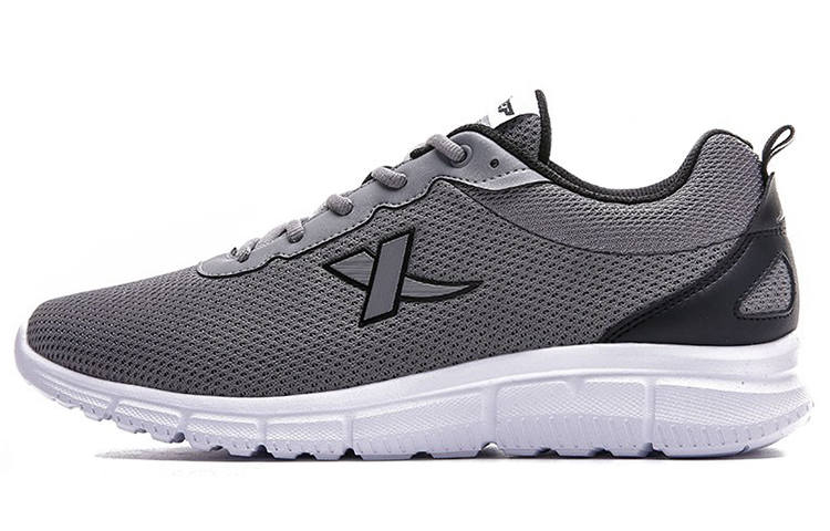 XTEP Textile, Synthetic Leather Fashion Cushioning, Wear Resistant Low top Casual Shoes Men's Gray Black