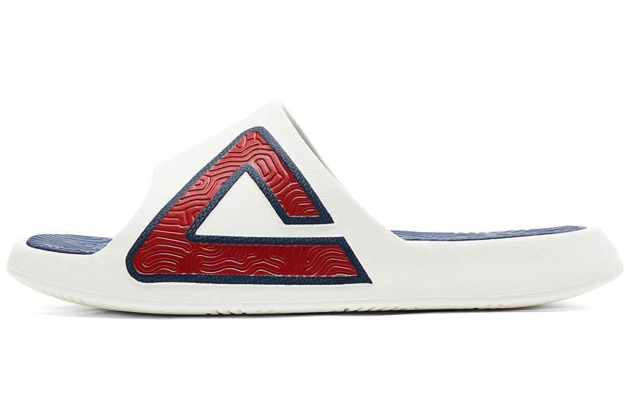 PEAK Cushioning Abrasion Resistant Slide Slippers Men's White Dark Blue Red