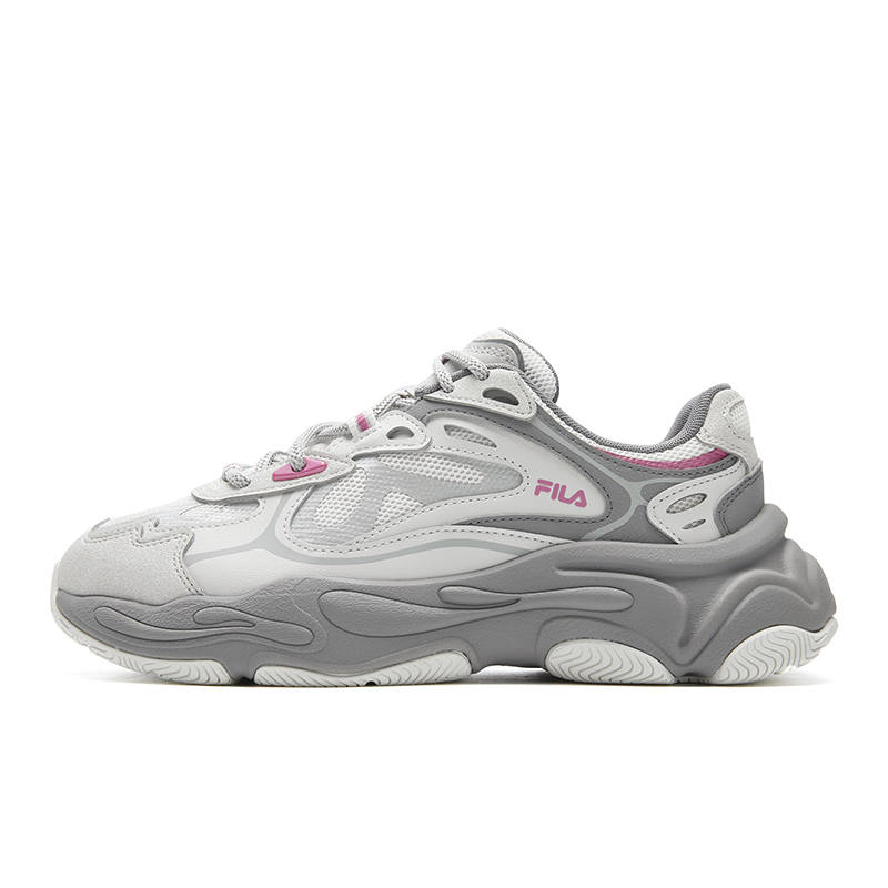 FILA MARS 4 Cushioning Abrasion Resistant Breathable Lightweight Low top Casual Shoes Women's Gray White