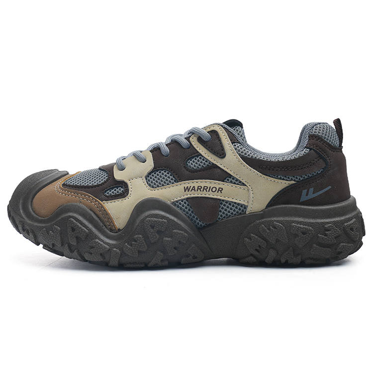 Warrior Chunky Sneakers Synthetic Leather Lightweight Low top Casual Shoes Women's WXYS 4518Z Gray Brown 1.0