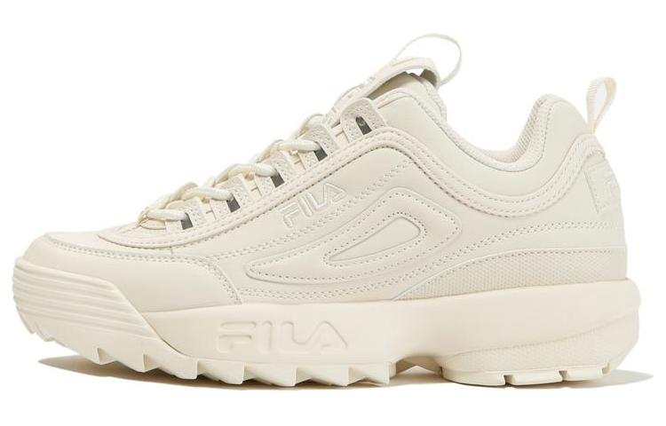 FILA Disruptor 2 Cushioning Abrasion Resistant Cushioning, Wear Resistant Low top Casual Shoes Unisex Beige