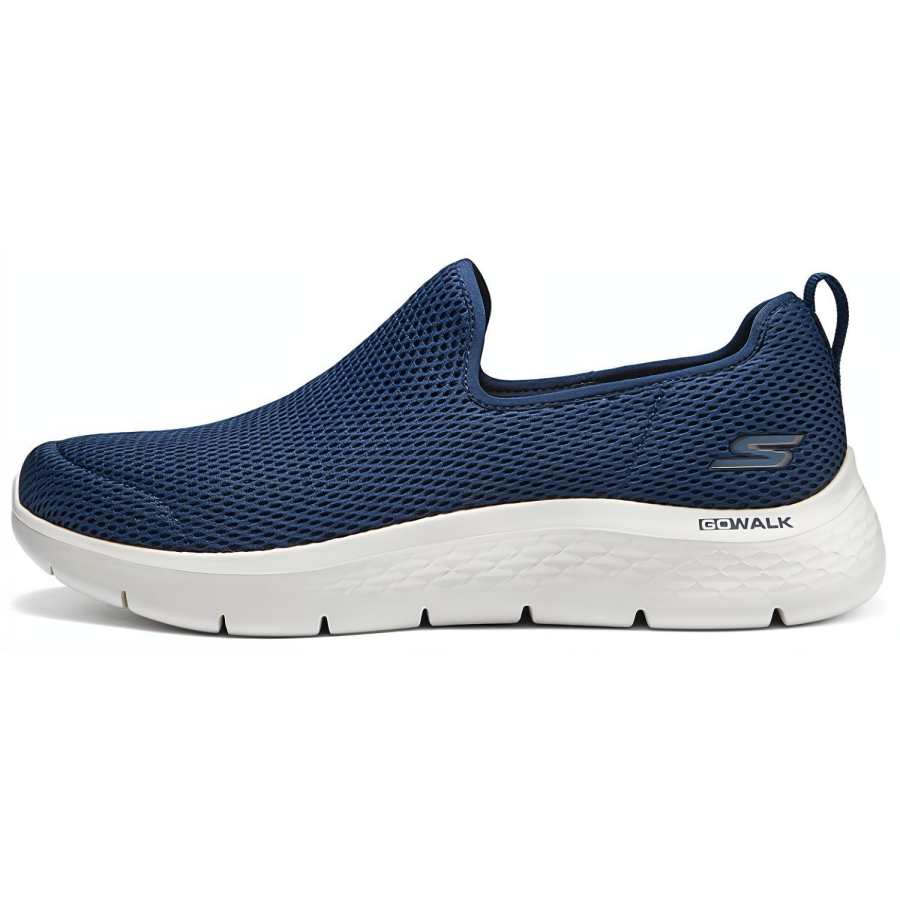 Skechers Go Walk Fle Fabric Cushioning Abrasion Resistant Breathable Lightweight Low top Casual Shoes Men's Blue White