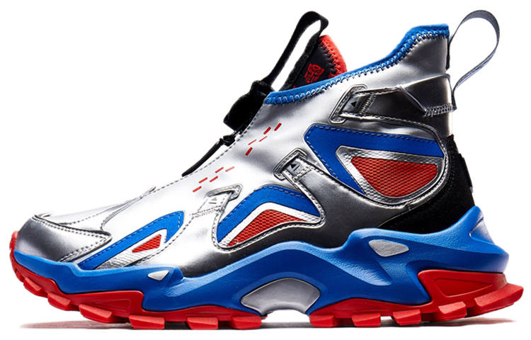 XTEP Cushioning Abrasion Resistant Cushioning, Wear Resistant High top Casual Shoes Men's Silver Blue
