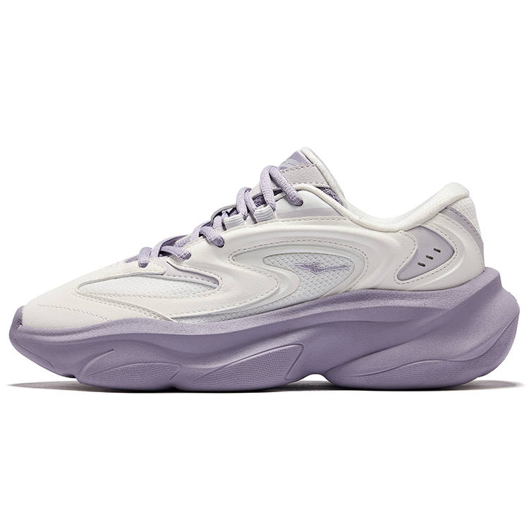 Erke Xiyou 2 Breathable And Resilient Low top Casual Shoes Women's Microcrystal White Morning Mist Purple