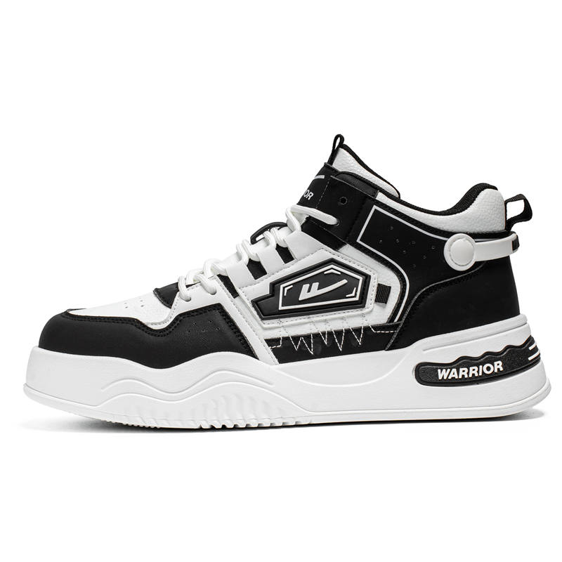 Warrior Cushioning Abrasion Resistant Lightweight Mid top Casual Shoes Men's White Black
