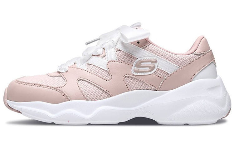 Skechers D'LITES AIRY Textile, Synthetic Leather Bowknot Low top Casual Shoes Women's Light Pink