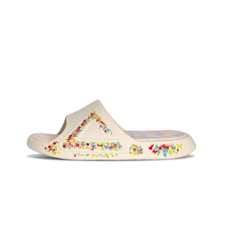 PEAK Tai Ji1.0 Quiet, Odor Resistant, Abrasion Resistant Slide Slippers Unisex Ecru Multicolor Rose