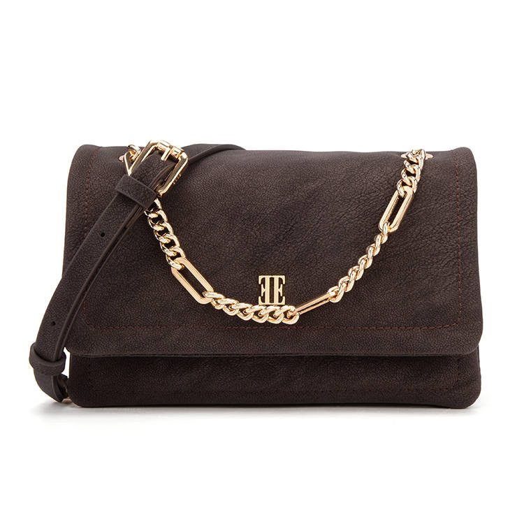 ELLE Synthetic Leather Shoulder Bag Women's Ebony Gray/Cloud Dancer/Black