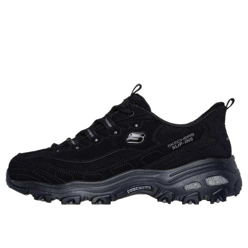 Skechers D'Lites Leather Low top Casual Shoes Women's Black