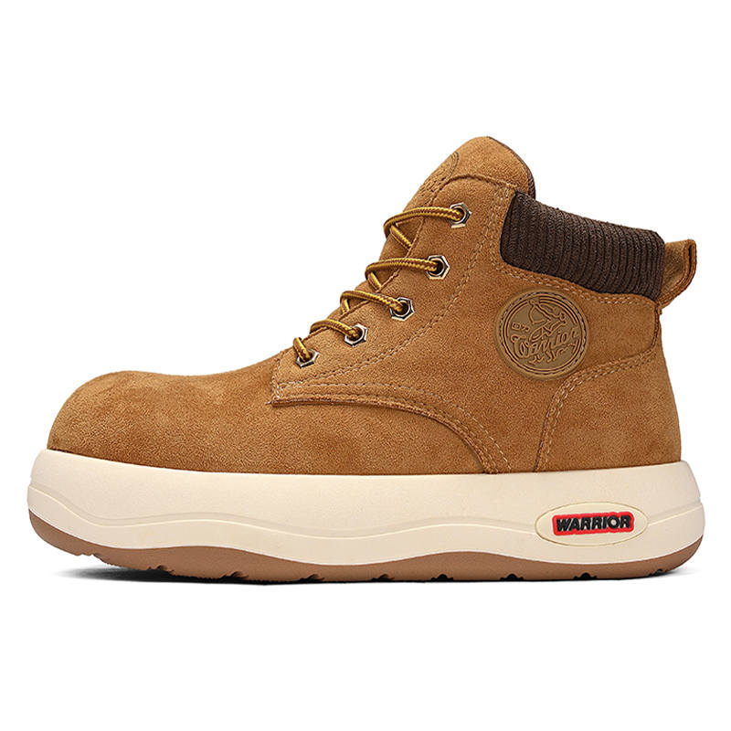 WARRIOR Warrior Platform Height Increasing Yellow Boots, Mongolian Fleece Synthetic Leather Classic And Versatile Crew