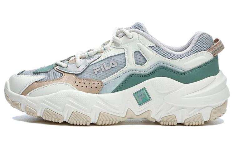 FILA Ravagement 2 Textile, Synthetic Leather Cushioning Abrasion Resistant Low top Casual Shoes Women's White Green