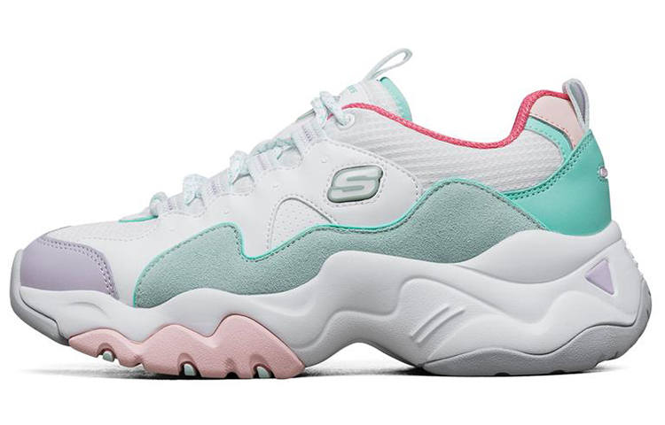 Skechers D'LITES 3.0 Breathable And Lightweight Low top Casual Shoes Women's Pink Green