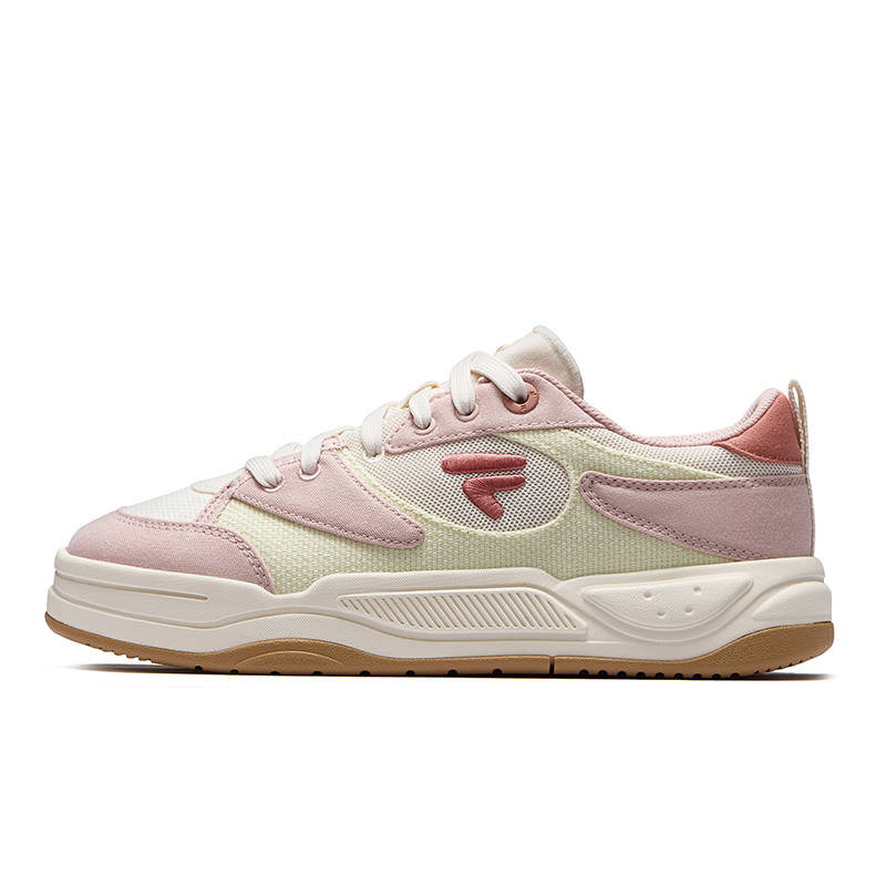 FILA FUSION BANK II DX CVS Cool Skateboard Shoes 2DX Canvas Edition Fabric Low top Casual Shoes Women's Milk White Pink