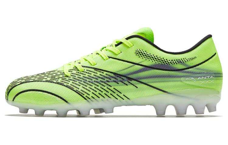 Anta AG Artificial Ground Slip Resistant Abrasion Resistant Soccer Shoes Men's Green Black