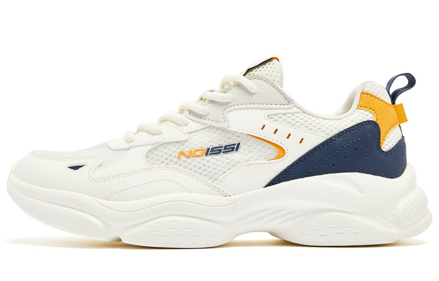 QIAODAN Cushioning Slip Resistant Breathable Lightweight Low top Casual Shoes Men's White Blue