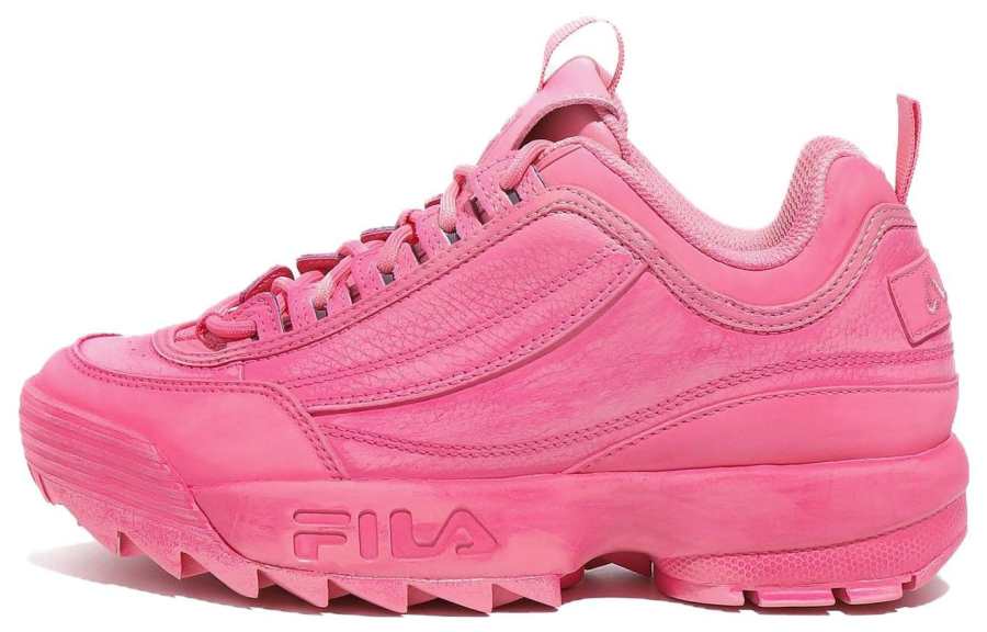 FILA Disruptor 2 Dying Abrasion Resistant Low top Casual Shoes Unisex Red Korean Style