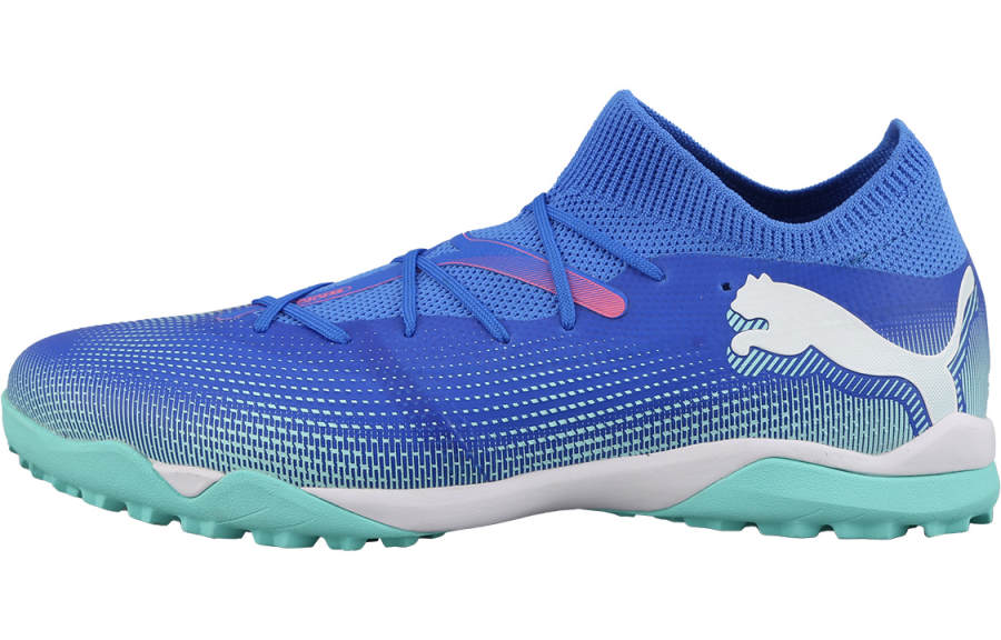 PUMA FUTURE 7 MATCH Abrasion Resistant Soccer Shoes Men's Blue Green