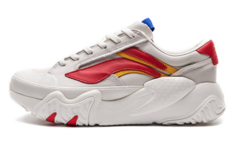 Li-Ning Li Ning Wave Cushioning Slip Resistant Low top Casual Shoes Men's Cloud Mist White Red