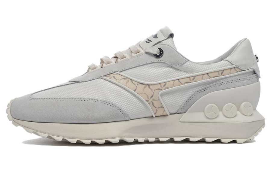 LI-NING 1990 Li Ning Zhengrong Cushioning, Wear Resistant Low top Running Shoes Men's Ecru