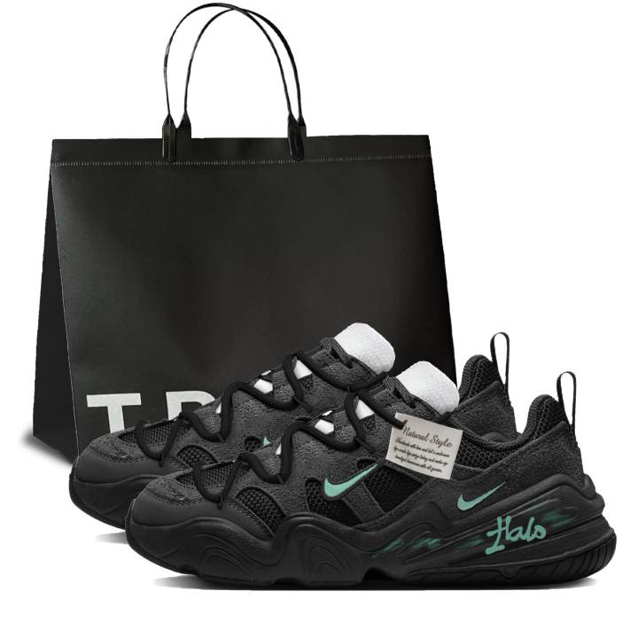 Nike Nike Tech Hera Blue Suede Cushioning Abrasion Resistant Height Increasing Low top Casual Shoes Unisex Black Cyan